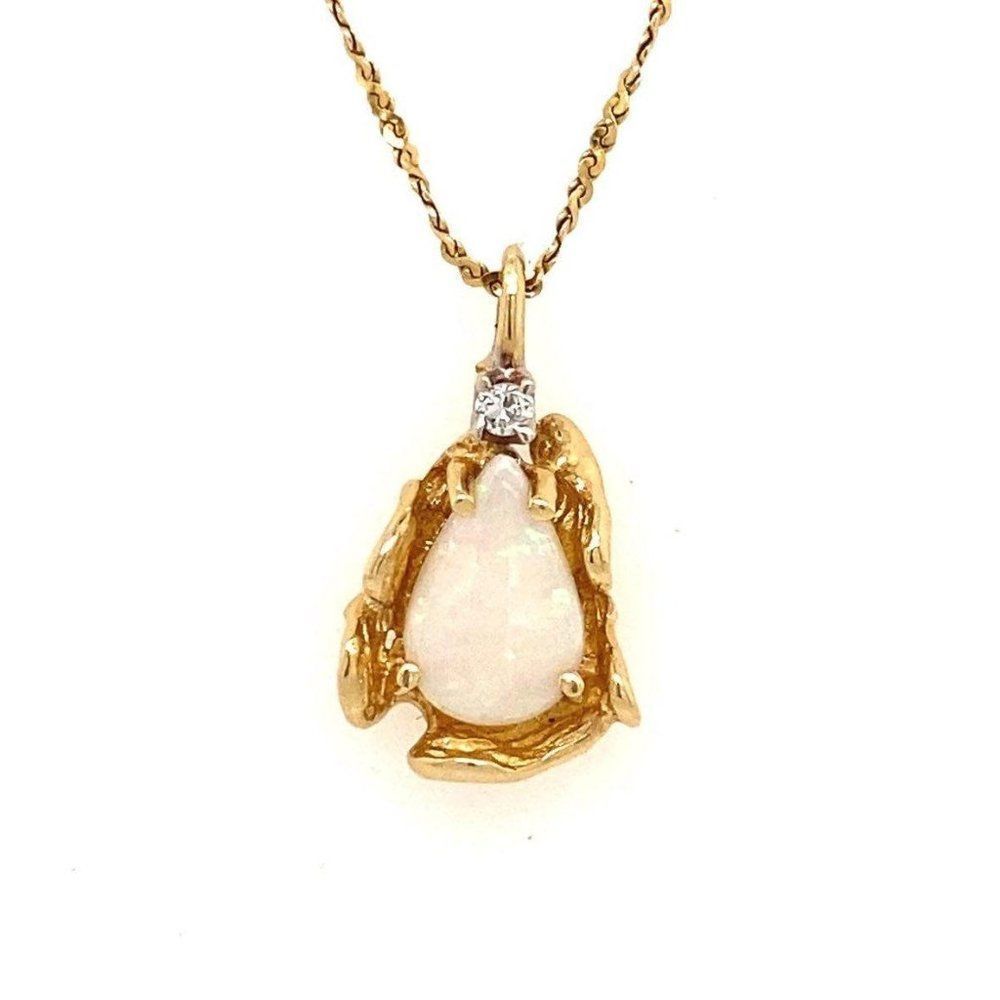 14k Opal & Diamond Necklace